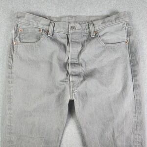 Levis 501XX Button Fly Jeans Mens 34x30 Gray Mid-Rise Straight Leg Tag 36x32